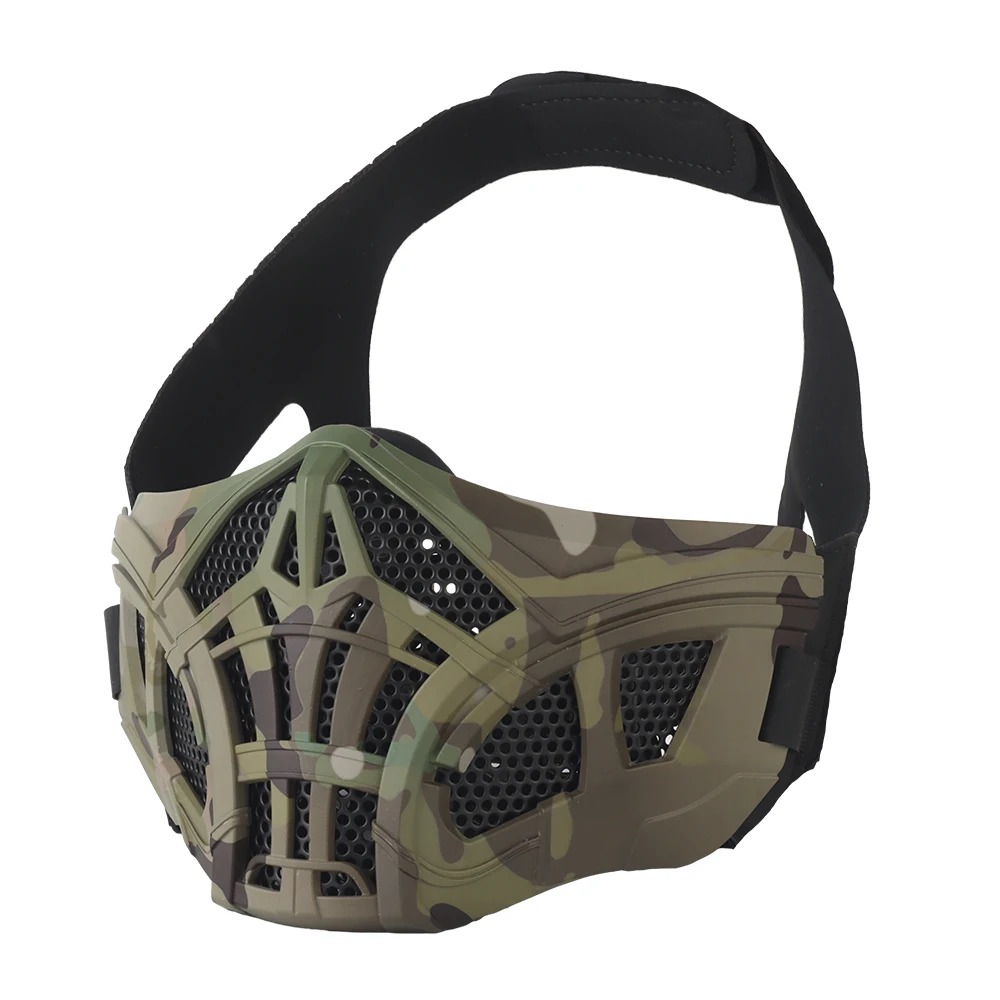 Face Wash Mens - Demi-masque tactique Airsoft, Design intérieur en