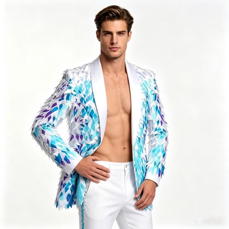 Men'S Grooming Club - Blazer Homme Scintillant à Paillettes –