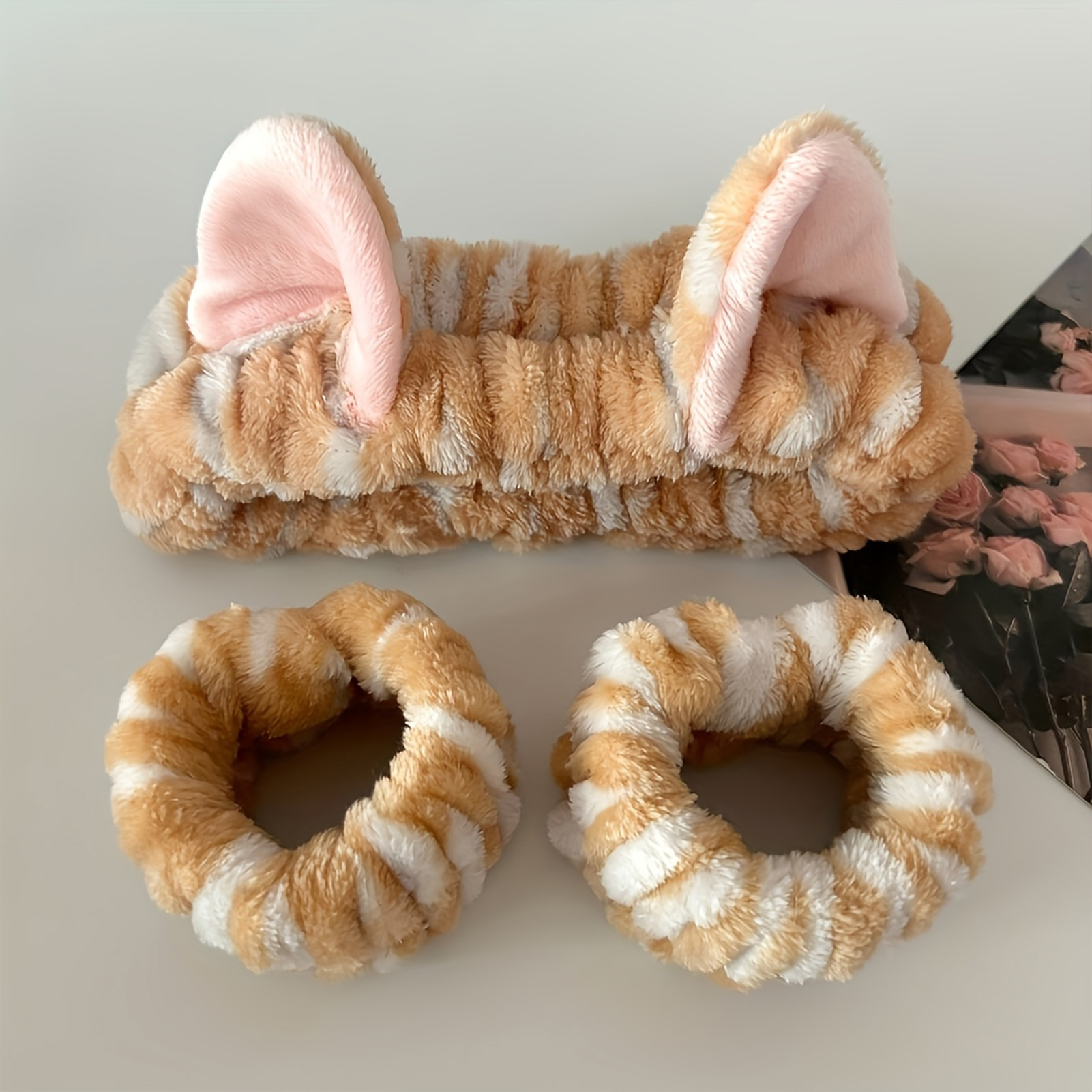 Face Wash Mens - Serre-tête et bracelets en peluche à