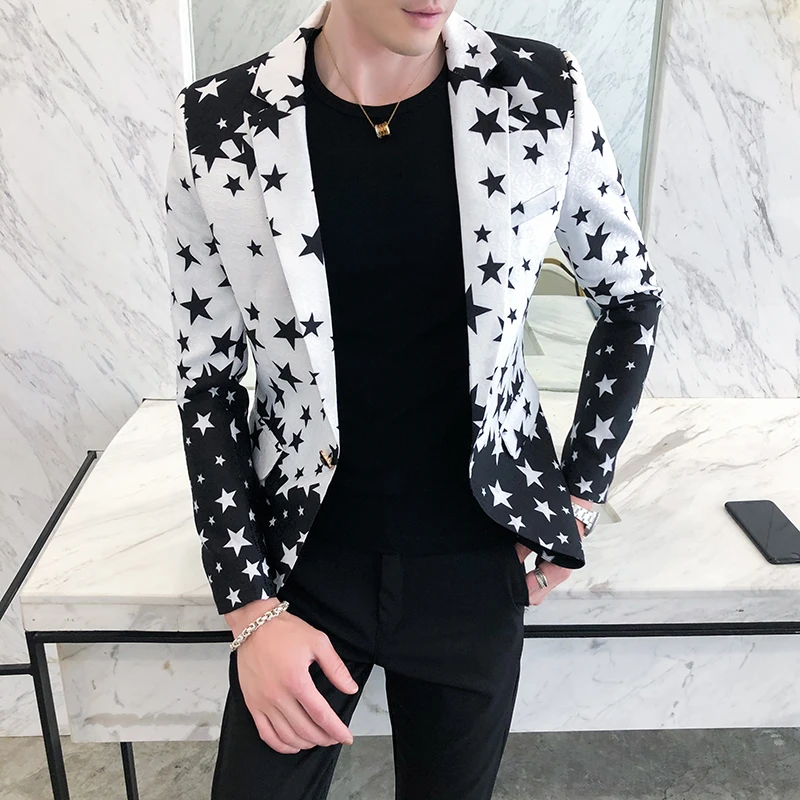 Blazers ajustés à imprimé étoi - Men'S Grooming Club avis et prix