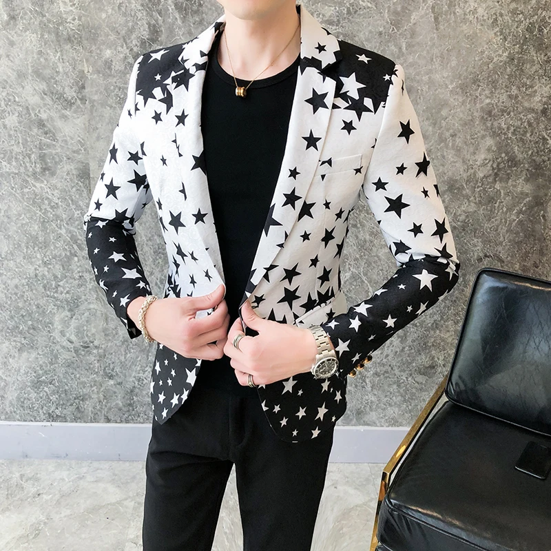 Blazers ajustés à imprimé étoi - Men'S Grooming Club avis et prix