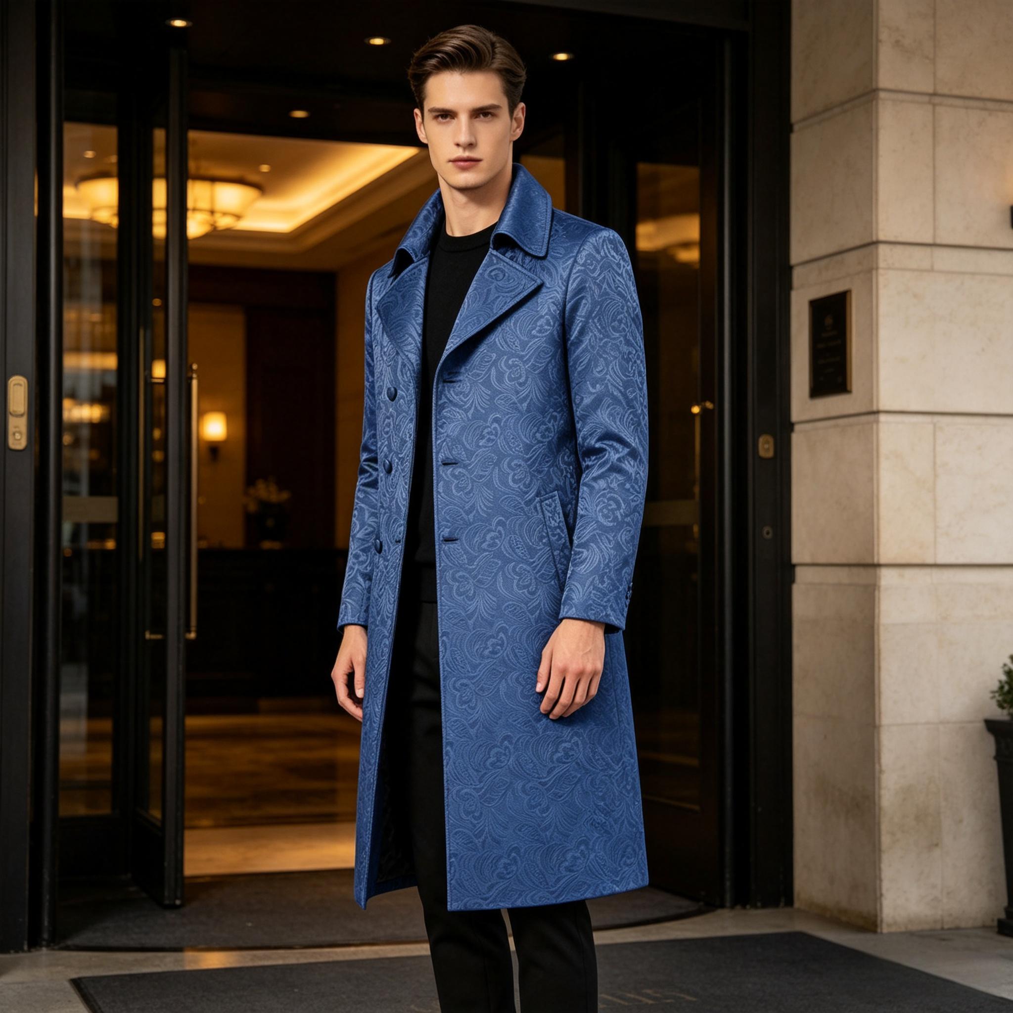 Manteau long de luxe en jacqua - Men'S Grooming Club avis et prix
