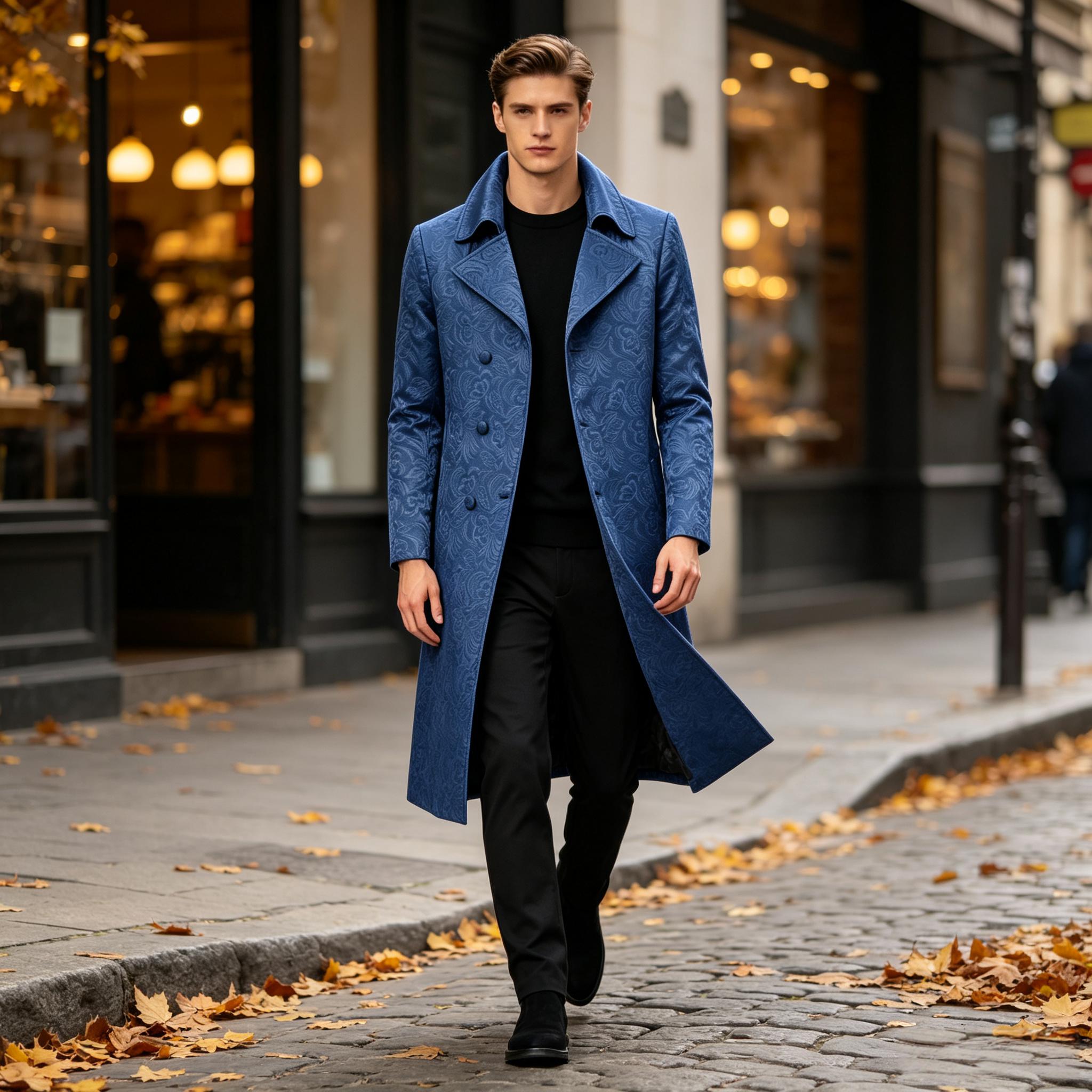 Manteau long de luxe en jacqua - Men'S Grooming Club avis et prix