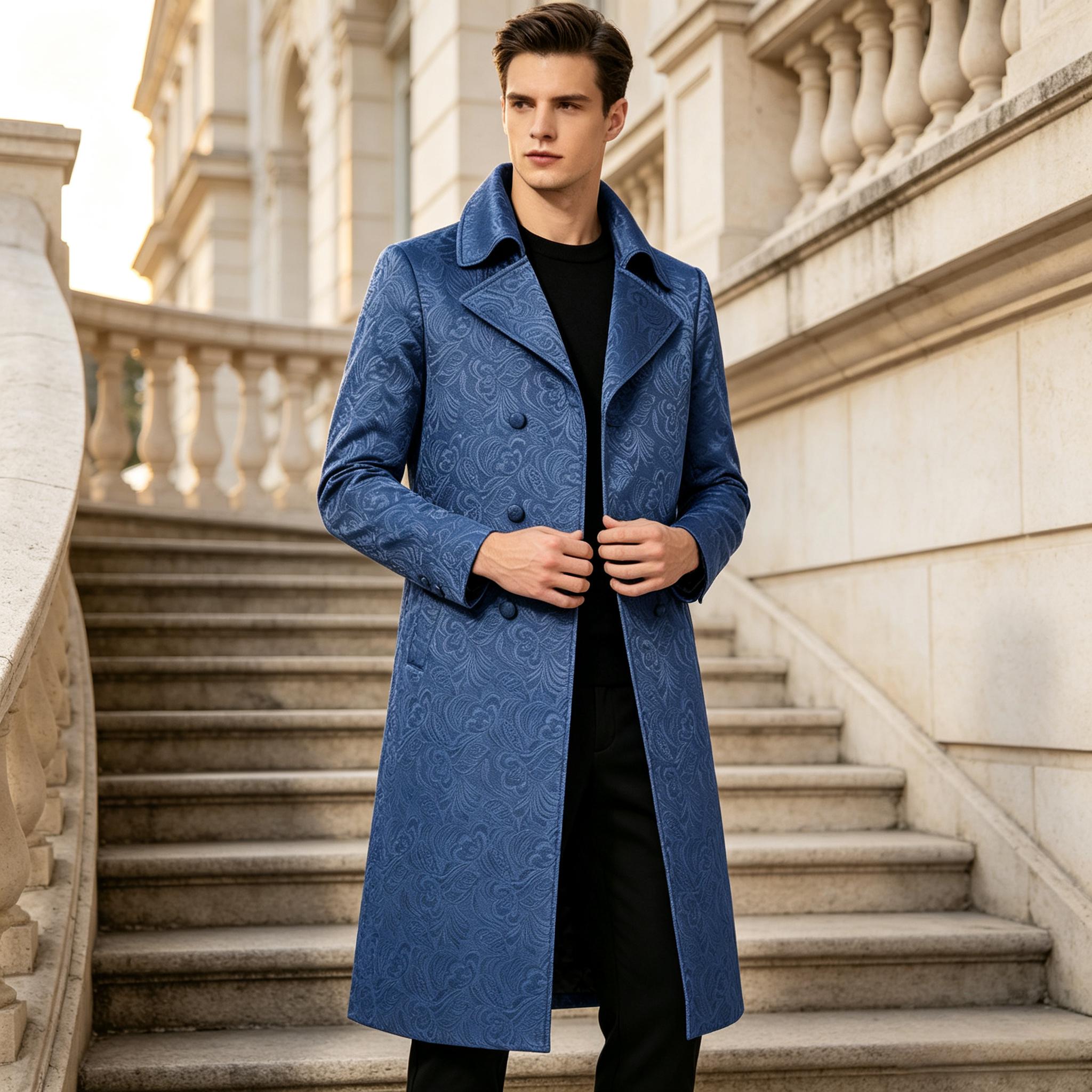 Manteau long de luxe en jacqua - Men'S Grooming Club avis et prix